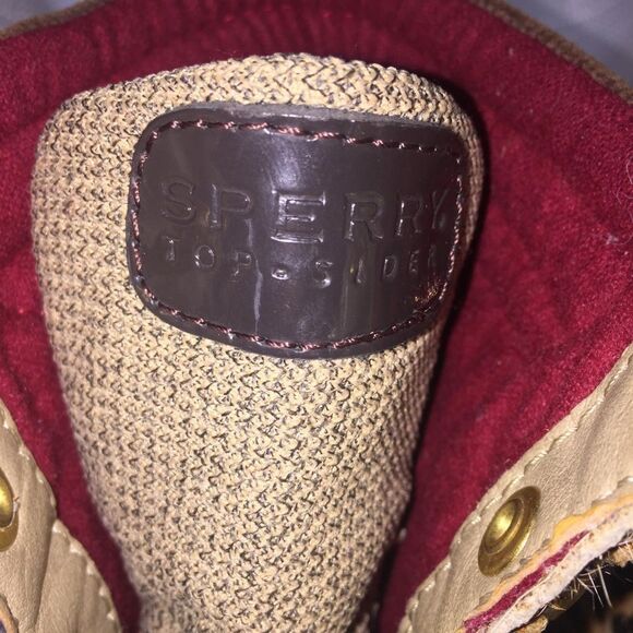 Sperry Hikerfish Brown Leather Leopard Lace Up Ankle Boot Sz 6 9173626 Cheetah - Picture 6 of 11